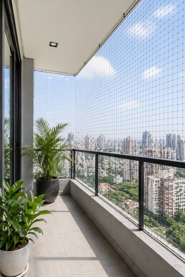 High-strength bird net for balcony protection by Pigeon Net Expert.